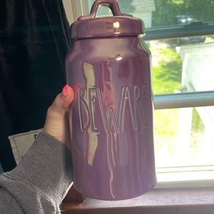 Rae Dunn iridescent beware Canister